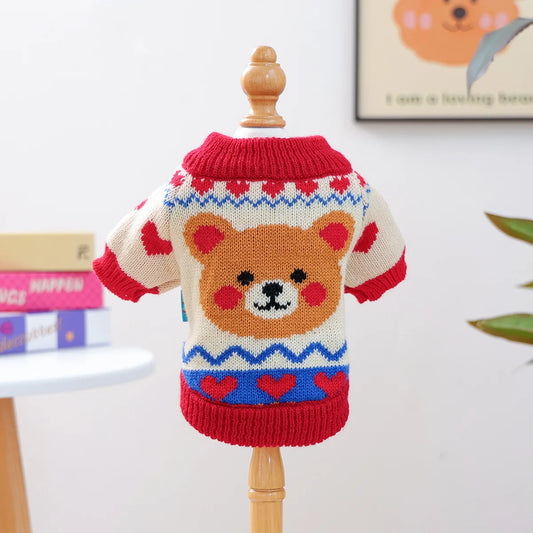 Knitted Halloween Pet Sweater – Pullover for Small Dogs & Cats, XS–XL
