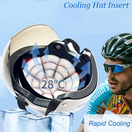 PCM Cooling Cap Liner Adjustable Ice Pad for Summer Universal Hat Fit with Instant Cooling Gel for Outdoor & Hot Weather