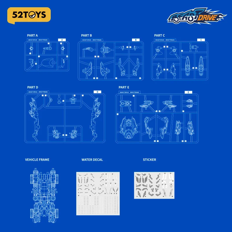 52TOYS BEASTDRIVE BD-11 Lightning Lizard,  Assemble Robot, Converting in Lizard and Racing, Action Figure, Collectible Gift