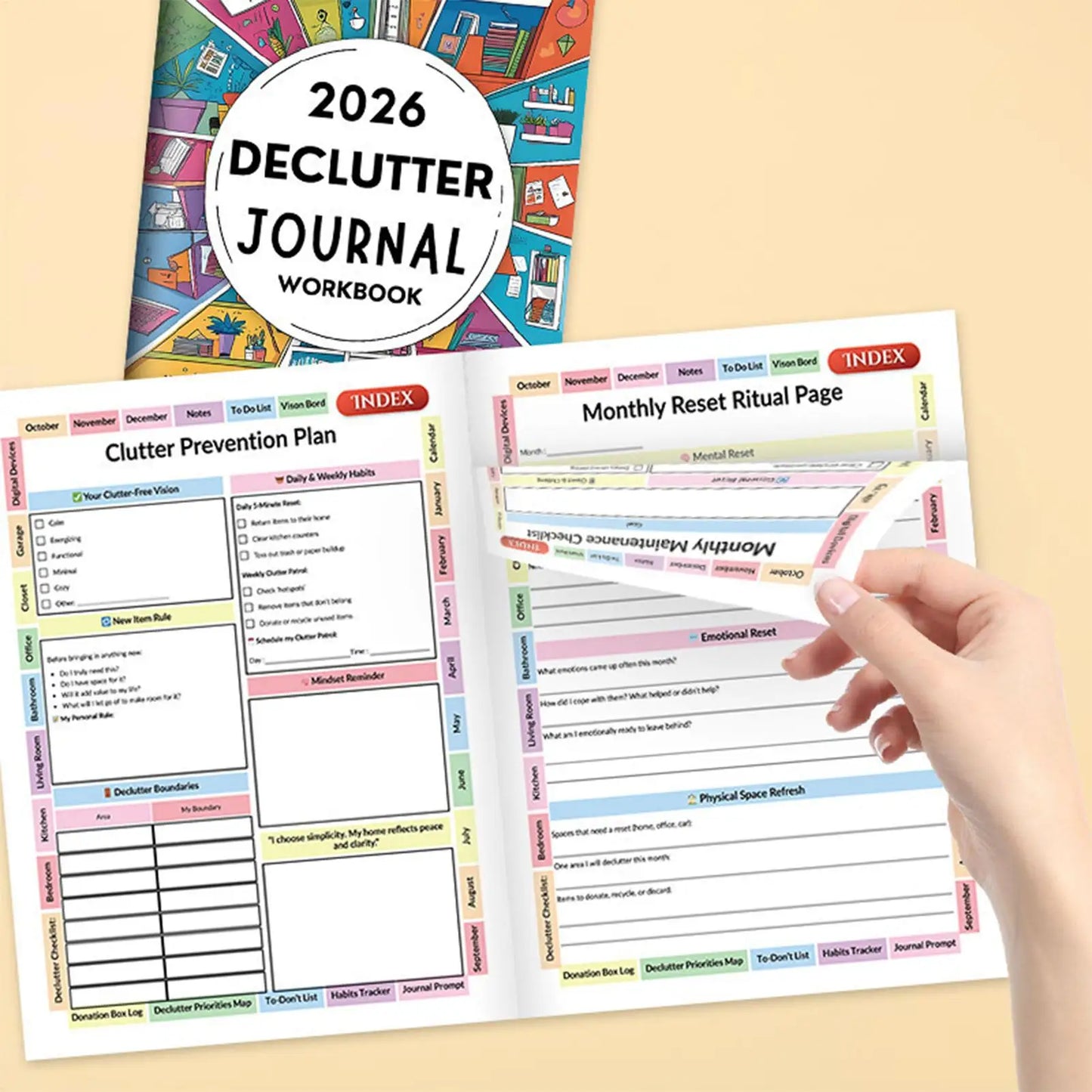 Declutter Planner 2026 Coloring Schedule Organizer Goal Planner Workbook Monthy Planner for Daily Task Management notebook