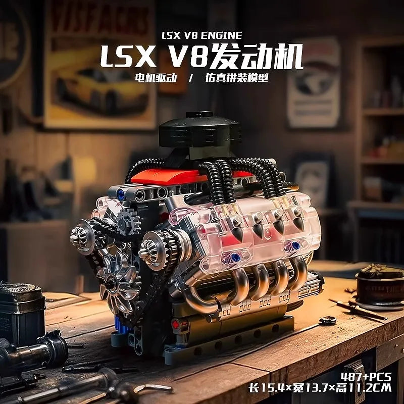 All Type Engine Model Building Kit V8 V12 Radial Aviotion Turbojet STEM Educational MOC Toy Suitable For Supercar Aircraft Model