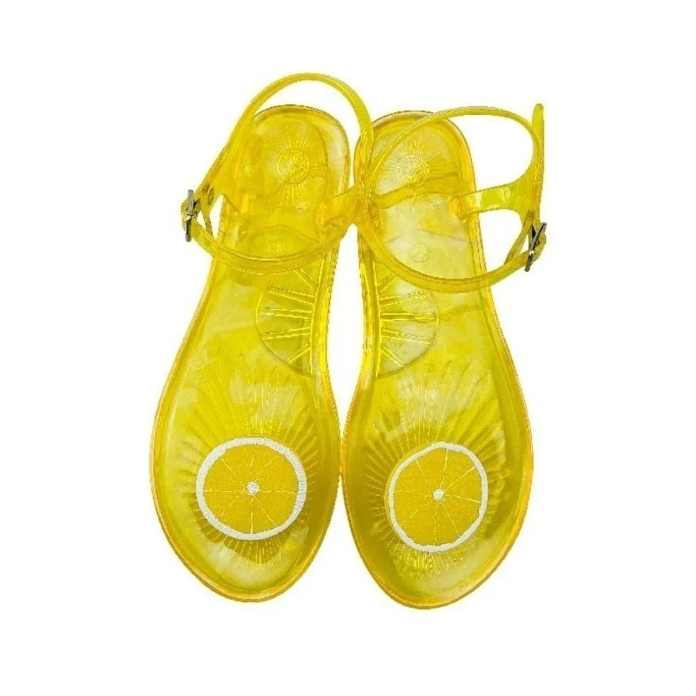 Watermelon Jelly Fruits Sandals Mango Grape Bee Lemon Orange Korean Style Slippers Soft PVC Bottom Non Slip