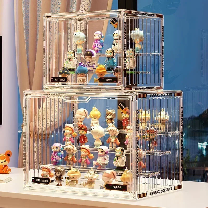 Large Containerized Designs Acrylic Organizer for Collectible Figures and Blind Box Toys Action Figures Desktop Organizers Box