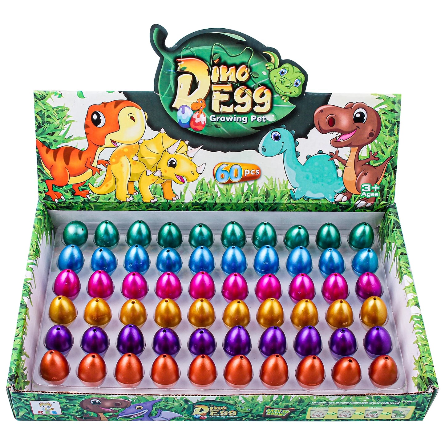 Sunpao 60pcs Magic Dinosaur Eggs Hatching in Water Growing Dinosaur Egg Animal Breeding Educational Toys for Children Kids Gifts