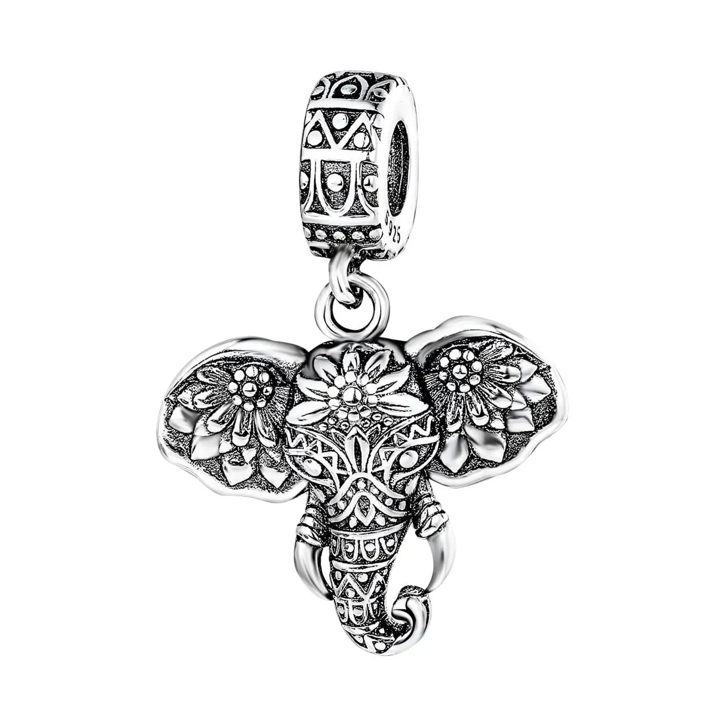 925 Silver elephant lion rhinoceros dinosaur Animal Charms Beads Fit 4MM hole diamet Bracelets Fine DIY Christmas Jewelry Gifts