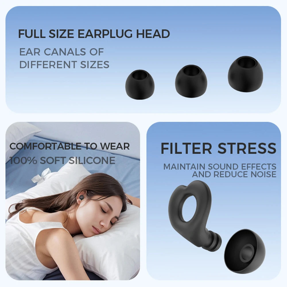 Silicone Ear Plugs for Sleeping 30dB Noise Cancelling Ear Plugs for Sleeping Concerts Work Plane Travel Waterproof Silicone Earp