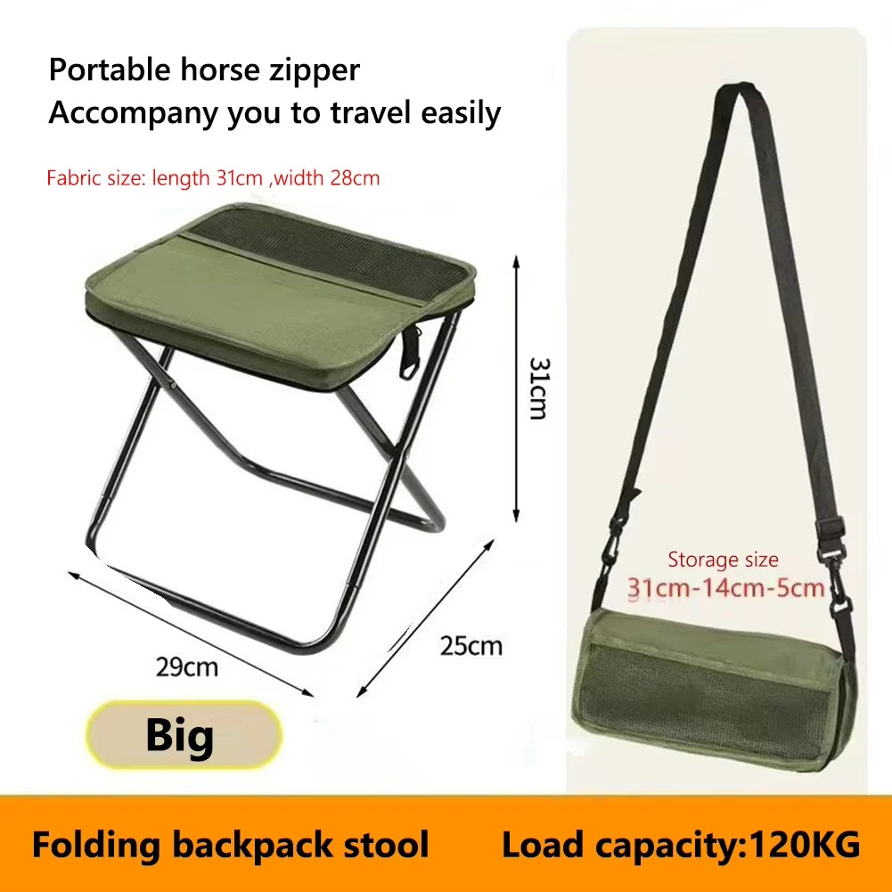 Hot-selling outdoor foldable stool, suitable for camping hiking and fishing trips portable shoulder-carry storage foldable stool