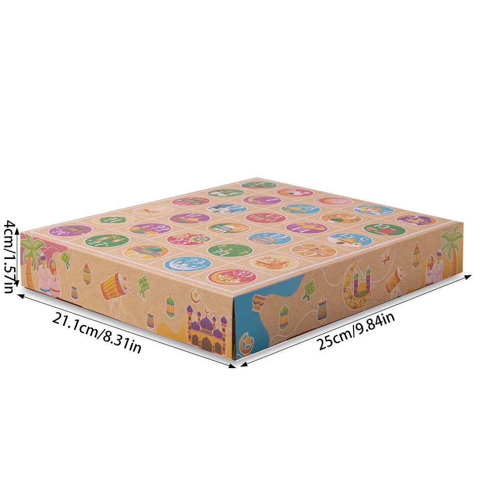 4pcs Ramadan Advent Calendar with 30 Countdown Drawers Pre-Assembled Boxes Festive Ramadan Mubarak Box Ramadan Eid gift for kids