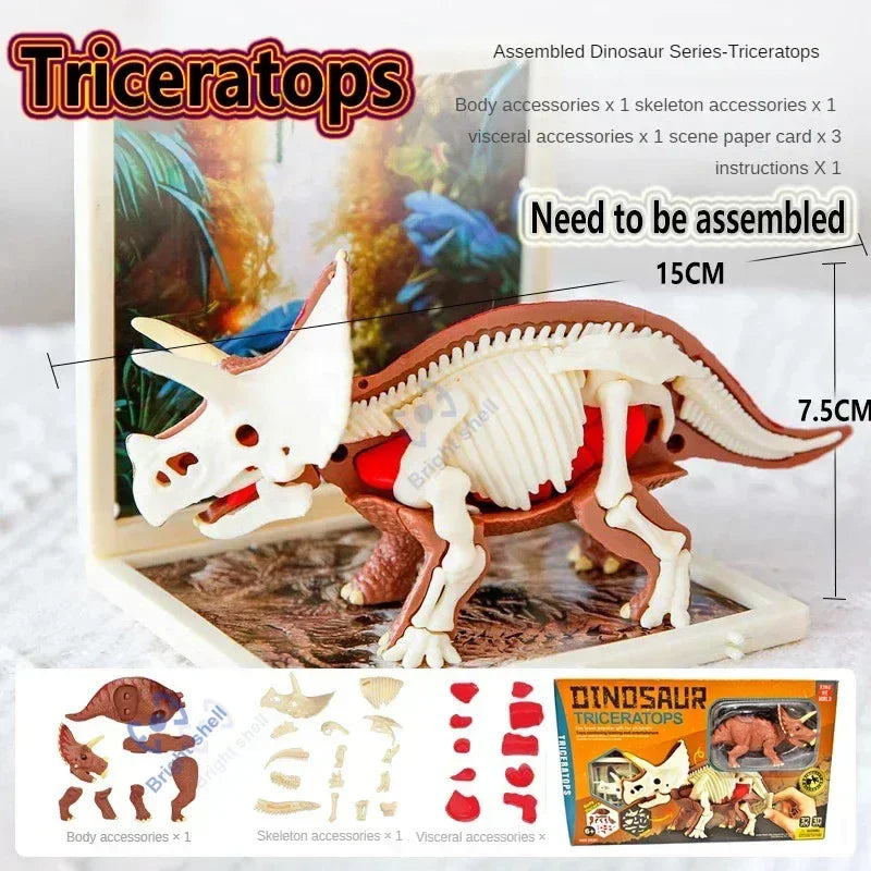 Pyramid Kids Toy Dinosaur Volcano DIY Fossil Archaeology Excavation Kit Skeletons Dig Stem Science Educational Toys for Children