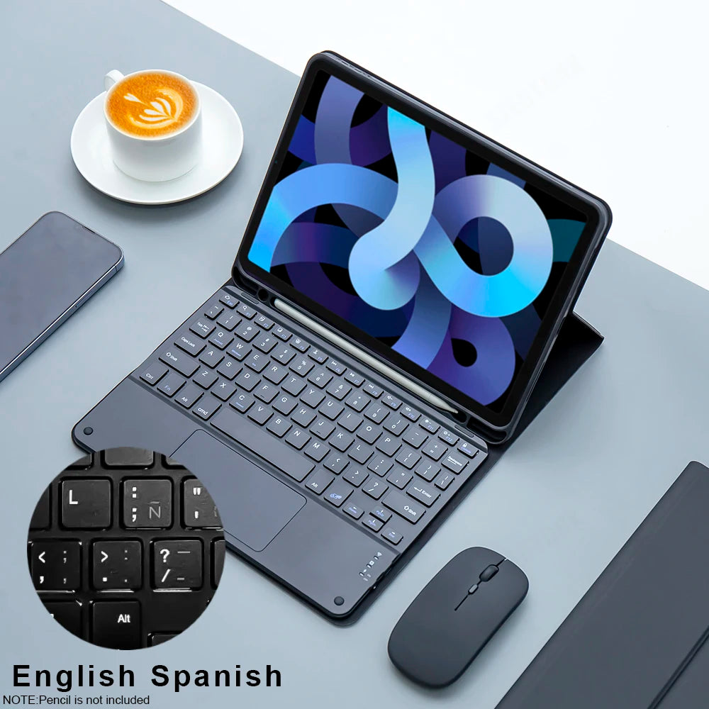 Magic keyboard Wireless Mouse For iPad 9th Generation Case A16 iPad 10.2 7th 8th Cover iPad Pro 11 M4 Air M3 10th Air 5/4 Funda