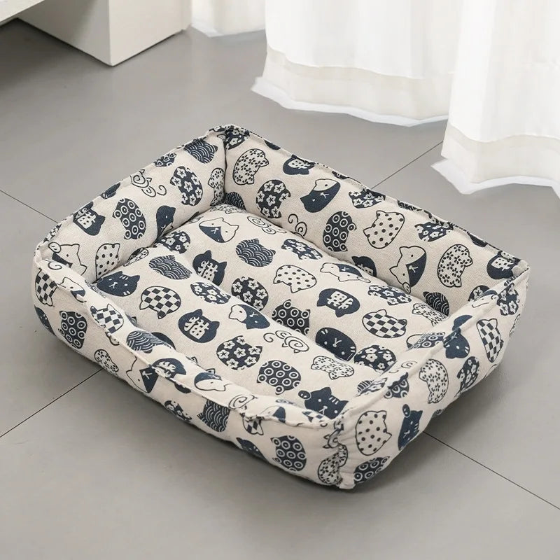 Pet Summer Mat Cute Dog Cooling Sofa Breathable Washable Four Seasons For Small Dog Bed Cushion Pet Cat Nest Mat Accessories