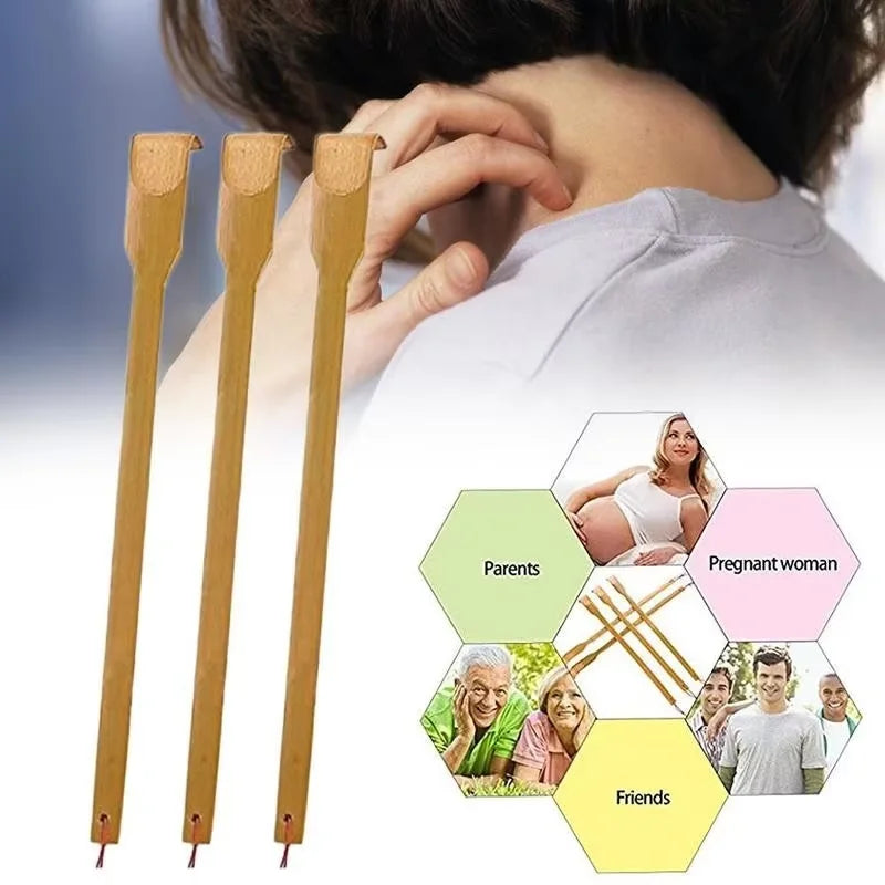 Bamboo Back Scratcher Anti-Itch Massager for Elderly Health Care Body Scraper Comfortable Scratch Tool for Seniors