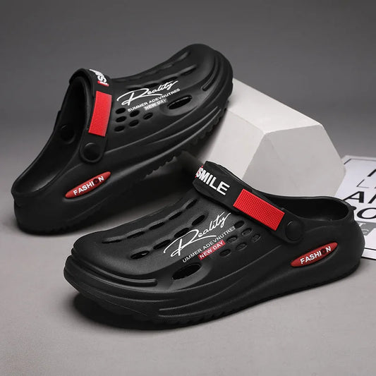 Men's Slippers EVA Hole Mens Mules Non-Slip Slippers thick Soft Platform Slide Fashion Comfortable Men's Sandals Summer Shoes