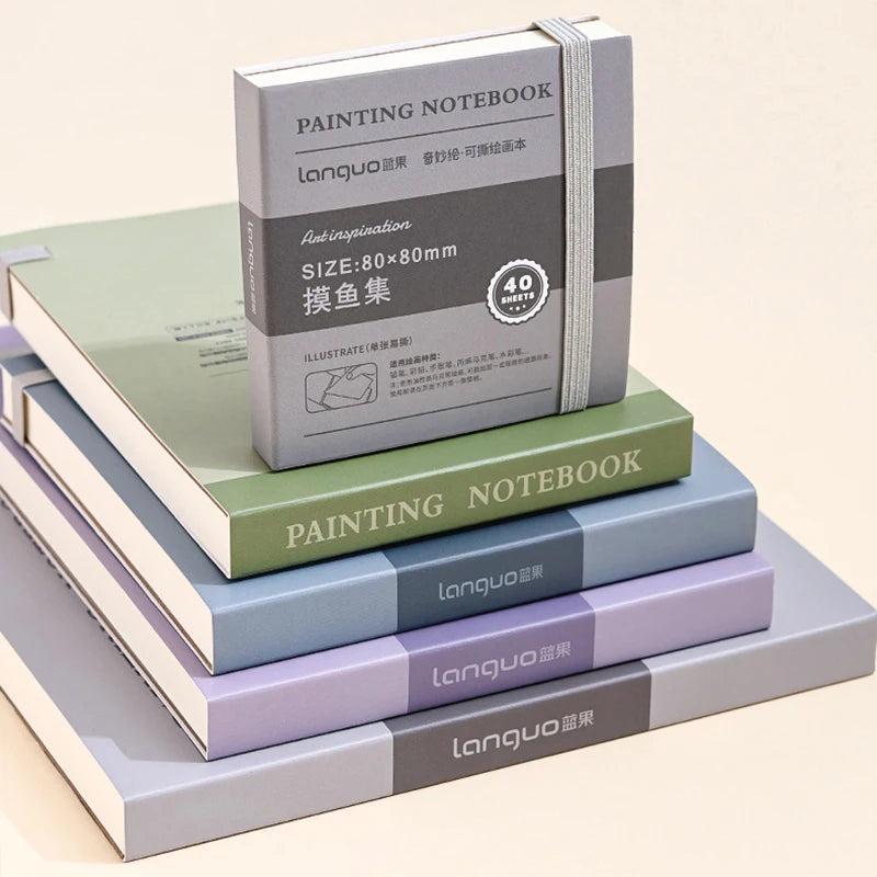 Languo Tearable Drawing Notebook Sketchbook Handbook 250gsm Paper 40sheet Mini Book for Watercolor Acrylic Marker Pen Gouache