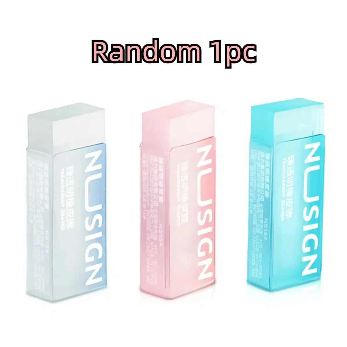 1/36Pcs Lovely Transparent Eraser for Kids Ins Simplicity Solid Color Eraser Pencil Eraser Back To School Cute Student Supplies