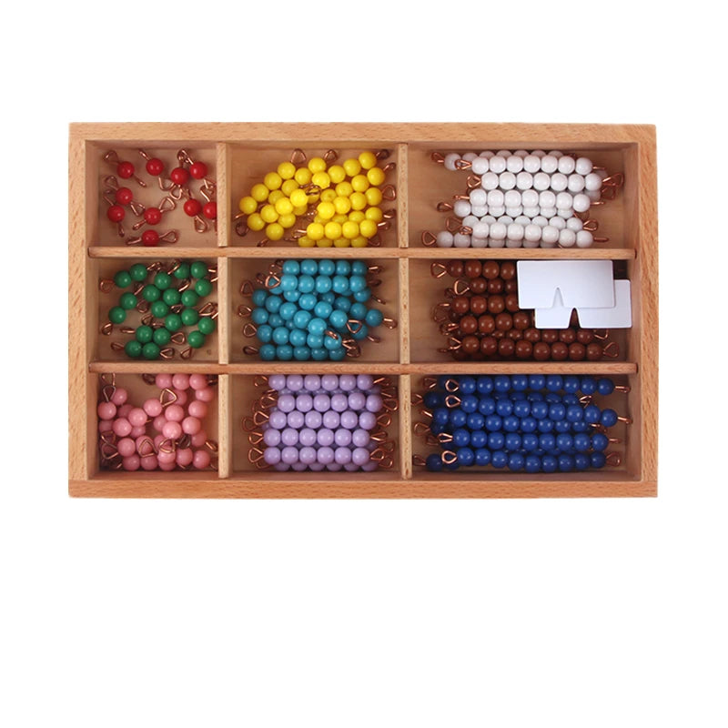 Montessori Counting Game for Children Colorful/ Golden Beads Box Kids Numbers Learning Resources Early Childhood Education Toy