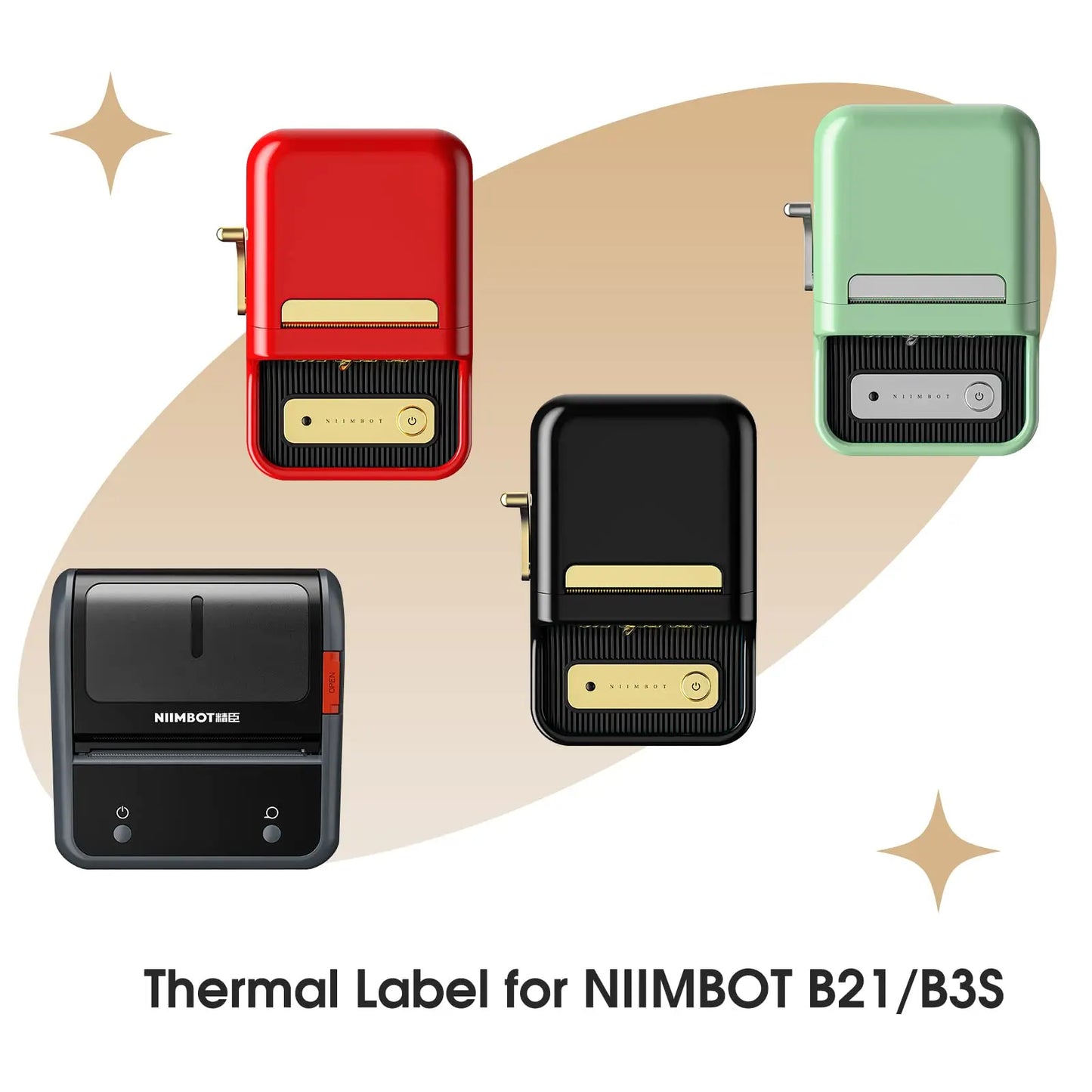 Niimbot Official Label Paper Roll Round White Transparent Sticker Paper Rolls for B21 B1 B203 Label Machine Printer