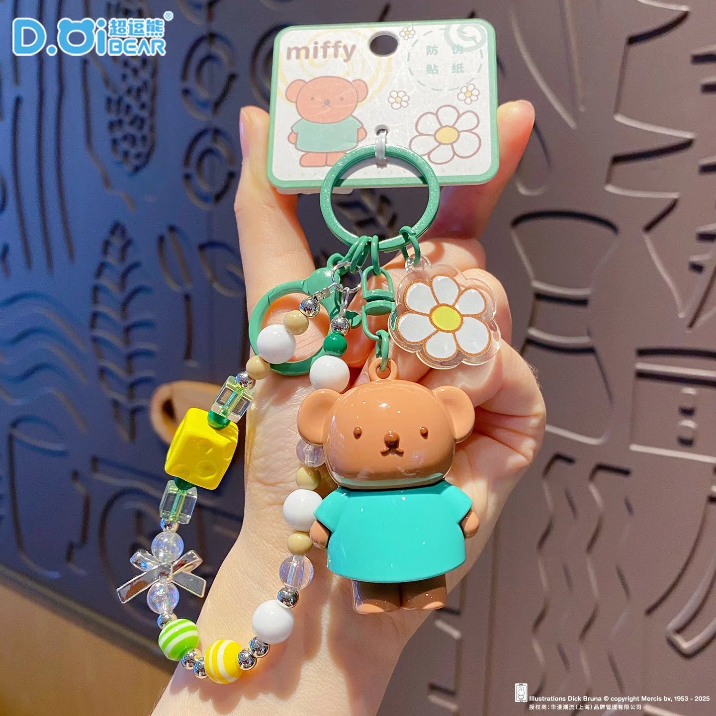 Kawaii Anime Miffy Rabbit Keychain Doll  Cutegirlish Cartoon Creative Diy Keychain Schoolbag  Gift