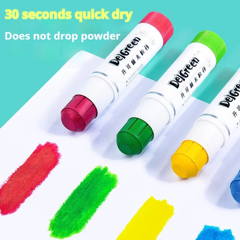 Soft Solid Gouache Paint Sticks/Pastels/Crayons Basic/Macaron 6/12/18/24 Colors Drawing Graffiti Art Crayons Non-toxic Pastels