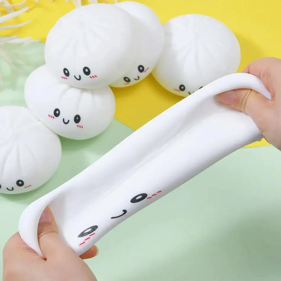Dumpling Pressure Dumpling Squishies Cute Colorful Bun Toy Slow Rising Stress Relief Fidget Toy for Kids Adults Anti-Anxiety Gif