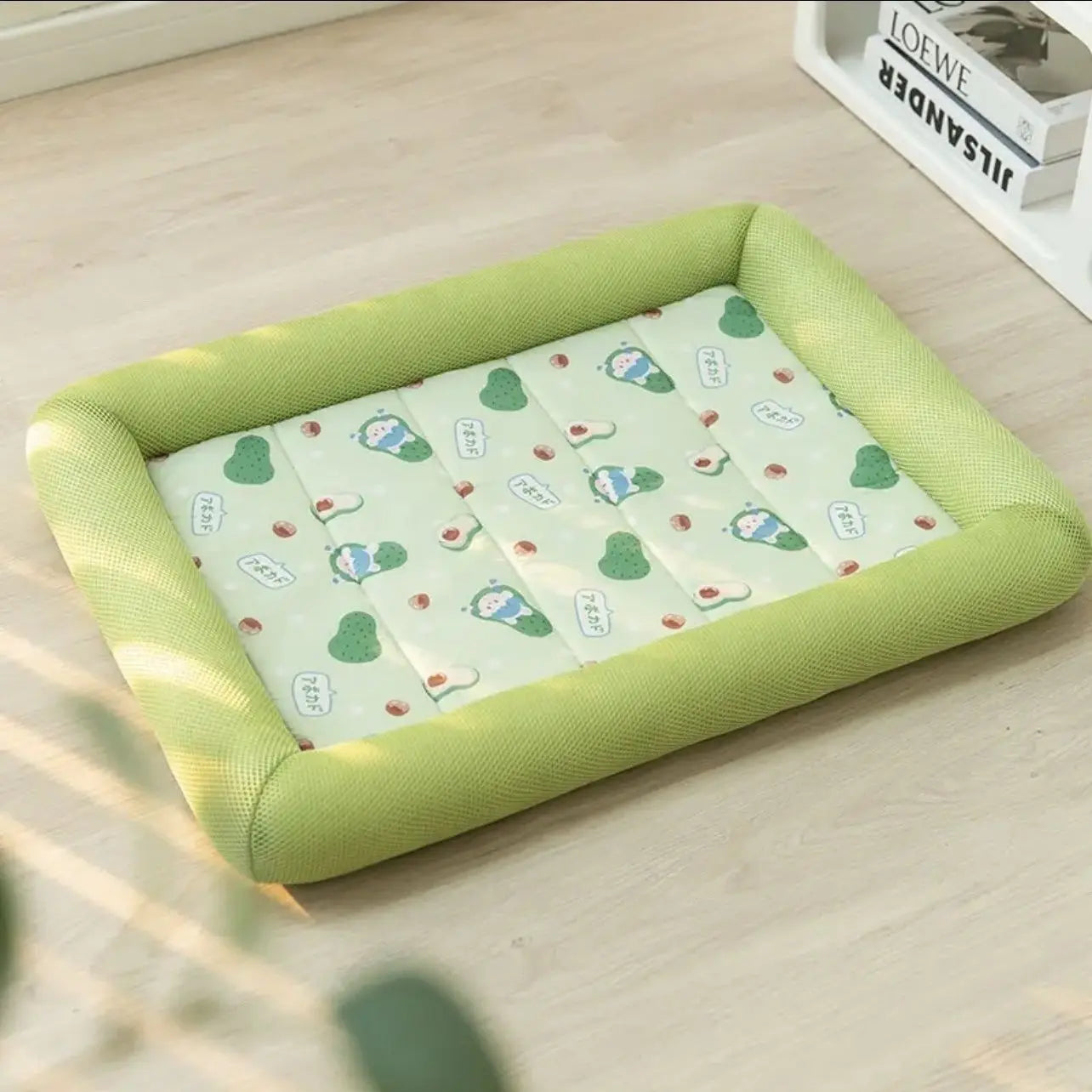 Summer Washable Pet Dog Bed, Square Cooling Puppy Bed, Neck-Protecting, Breathable Soft Dog Sleeping Pad, Summer Pet Supplies