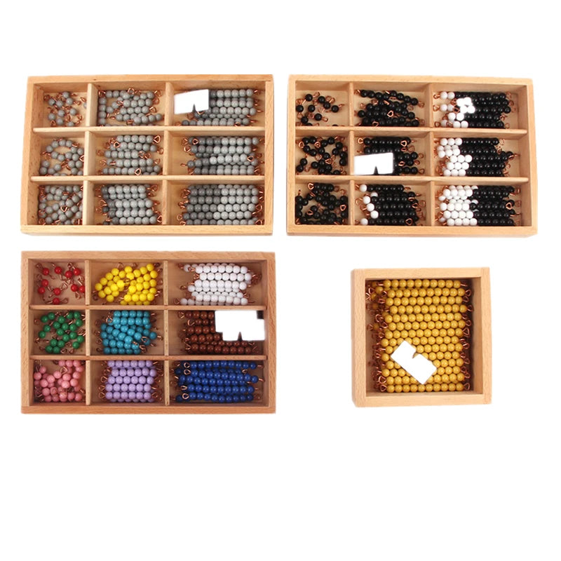 Montessori Counting Game for Children Colorful/ Golden Beads Box Kids Numbers Learning Resources Early Childhood Education Toy