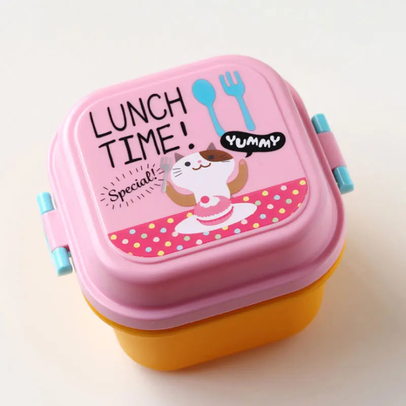 Cartoon Healthy Plastic Lunch Box Microwave Oven Lunch Bento Boxes Kid Lunchbox