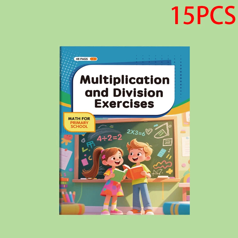 Multiplication and division workbook, math practice book, improve calculation skills, educational tool for brain development