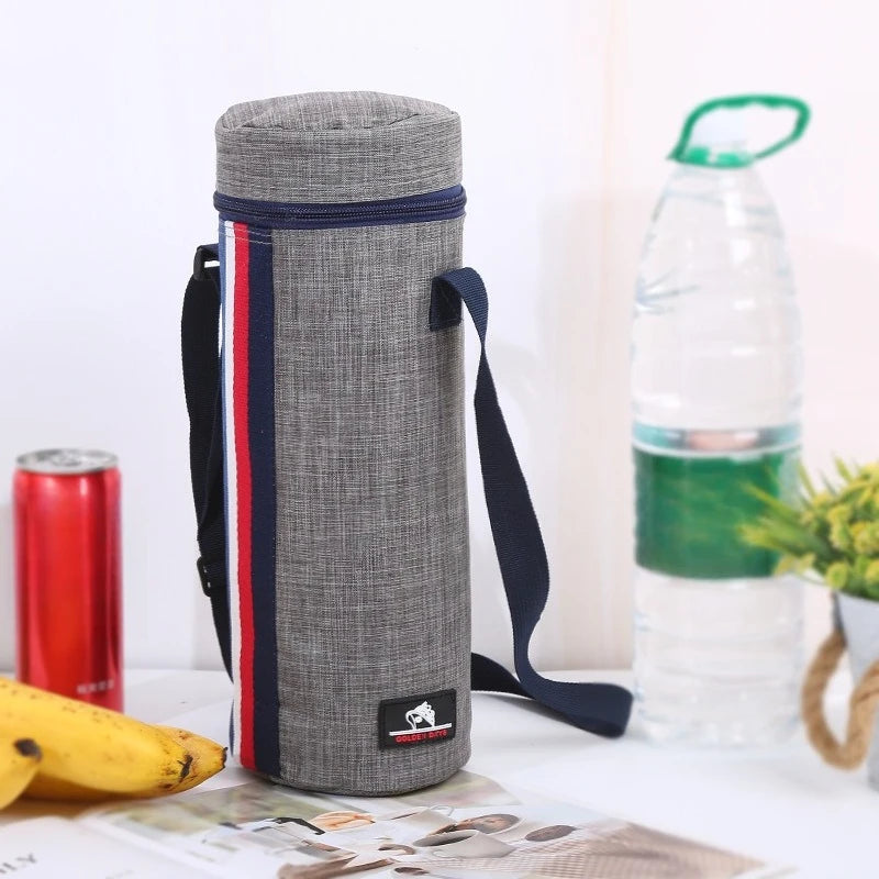 1.5L Portable Drink Bag Waterproof Oxford Cloth Circular Insulated Bottle Hot &Cold Bags for Summer Camping Picnic Cooling Bag