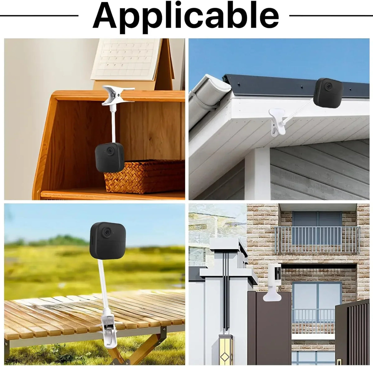 25cm/41cm Flexible Baby Monitor Clip Punch-free Webcam Stand for Universal 1/4'' Screw Baby Monitor Camera Clamp Mount Holder