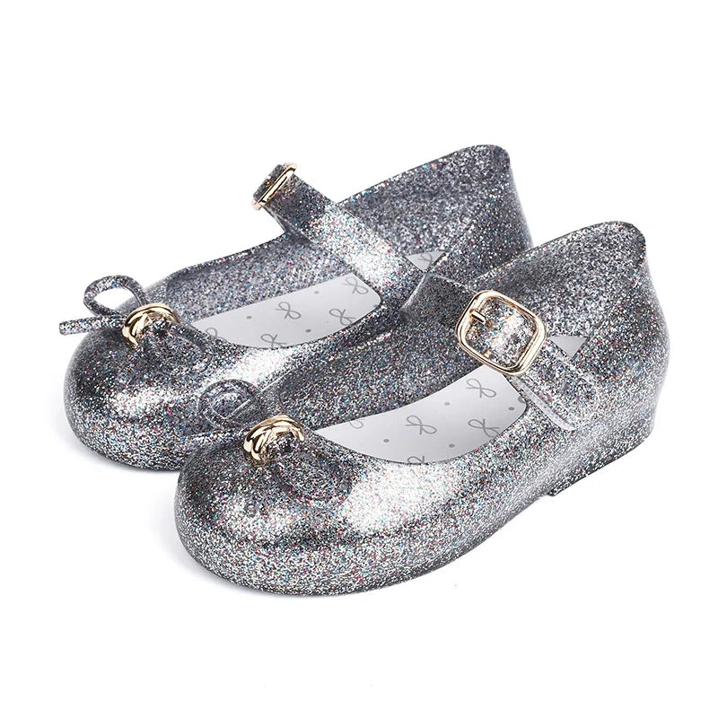Spring and summer new girls' sandals 25 years old Baotou bow princess jelly single shoes children's dance shoes cross-border dro