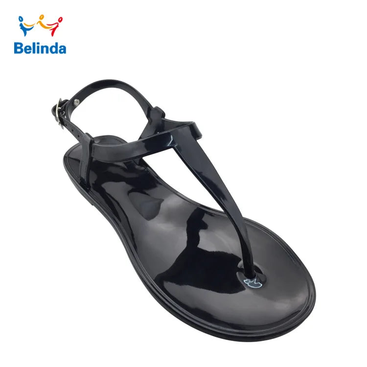 Summer Women's Jelly Sandals PVC Flat Bottom Outdoor Beach Casual Crystal Sandals Women Sandalias Womenshoes Zapatos De Mujer