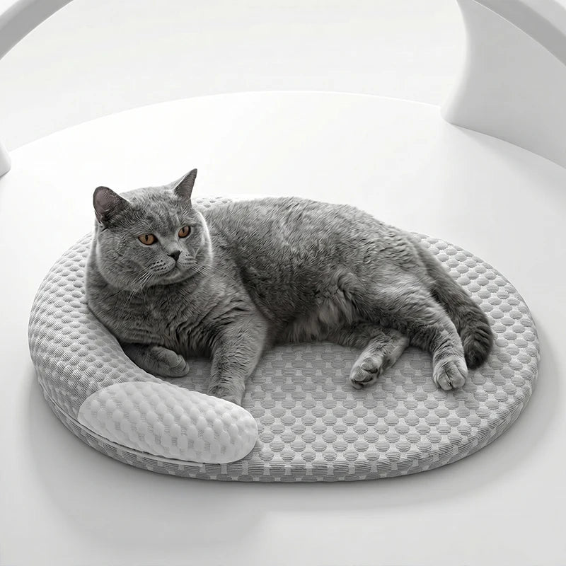 Cooling Dog Bed Summer Ice Silk Cat Mat Oval Pet Nest Breathable Heat Dissipation Cooling Pad for Small Medium Large Dogs Cats