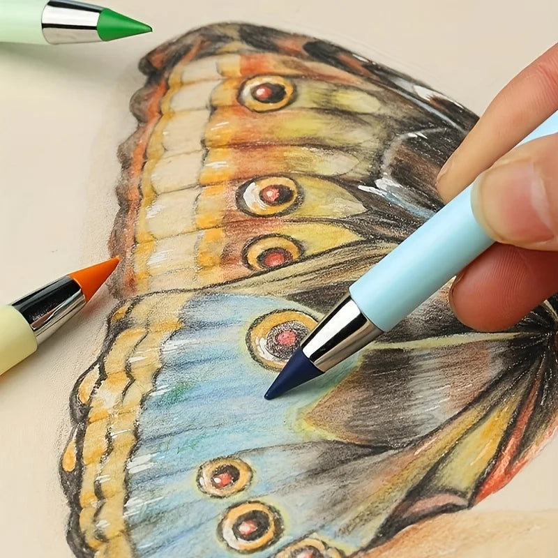 10PCS Pencils+48PCS Pencil Leads,Eternal Pencil Latest Version, Swap Color Pencils or HB Pencils, Ideal for Drawing and Writing.