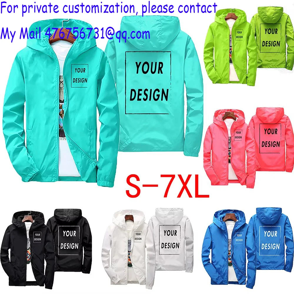 Custom Brand Logo Autumn Jacket Men Waterproof Warm Windbreaker Casual Clothing Big Size 6Xl Men Green Black Red Jacket Outdoor