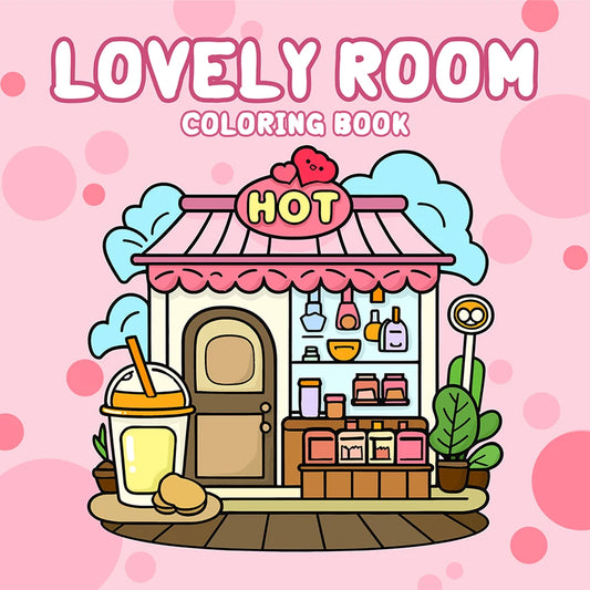 LOVELY ROOM Coloring Book for Adults Featuring Cartoon Bold-easy Patterns for Relaxation Kids DIY Painting Drawing Books ﻿