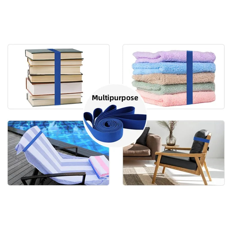 Beach Chair Towel Bands Stretchable Rubber Band Towel Strap Holder Towel Clips for Lounge Beach Pool Chairs Summer
