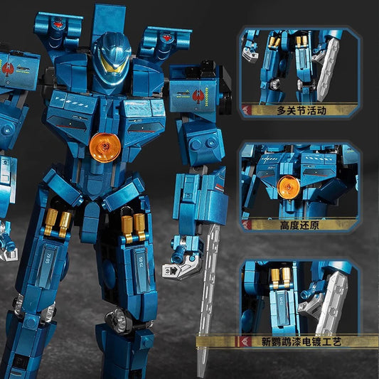 MOC Movie Pacific Hunter Mecha Robot Building Blocks Mechanical Armored Warrior Action Figures Assembly Bricks Toy for Kids Gift