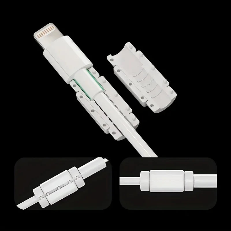 8-Pack Silicone PVC Cable Protectors - Charging Wire Guards for Phone, USB, Non-Electronic Accessory ,  Flexible Protection