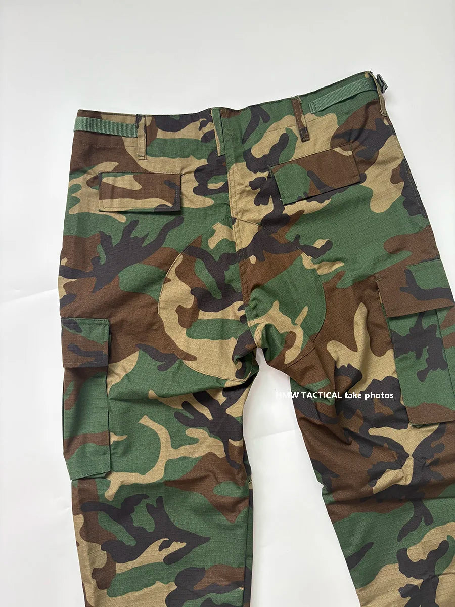 Men's BDU Camouflage Suit, Wear-Resistant, Outdoor Training Clothing, M81 WOODLAND, Seal Old School Suit, Long Sleeved Pants