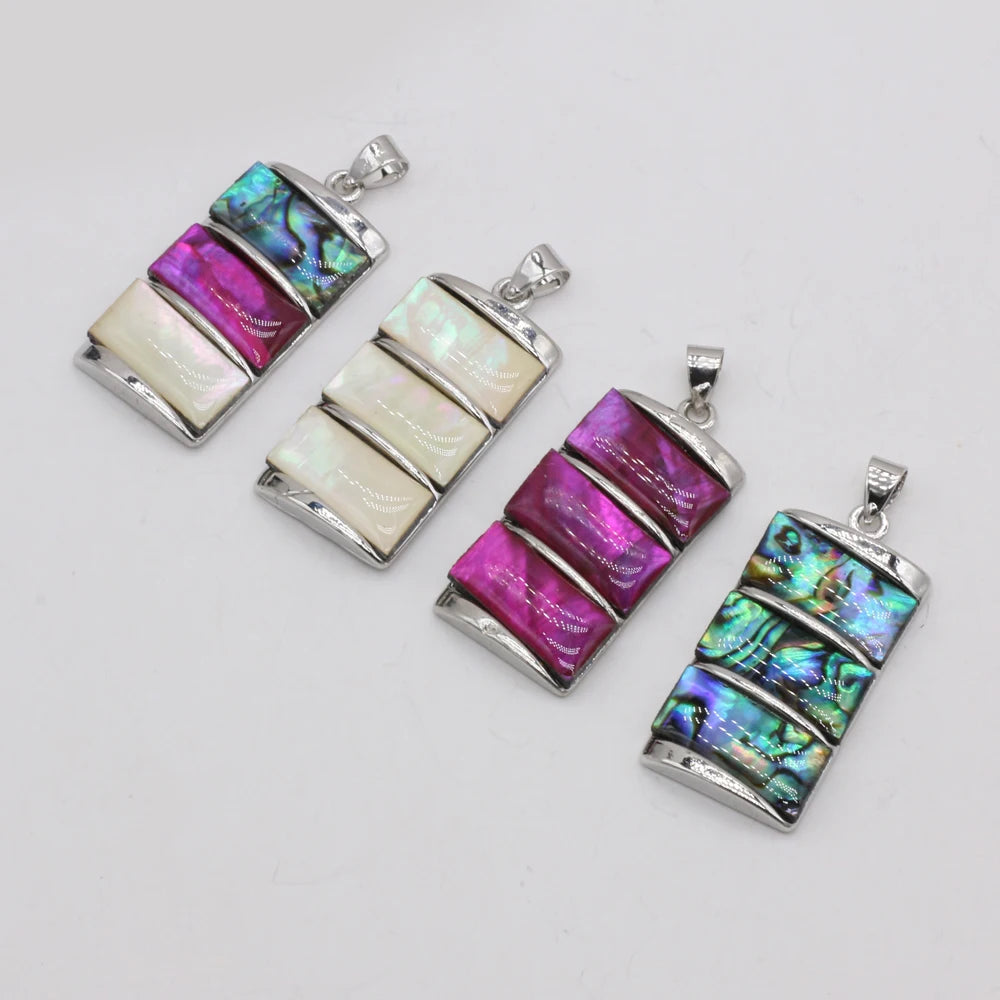 Hot Sale Natural Shell Pendant Mother Of Pearl Rectangle Pendant For Jewelry Making DIY Necklace Bracelet Accessory