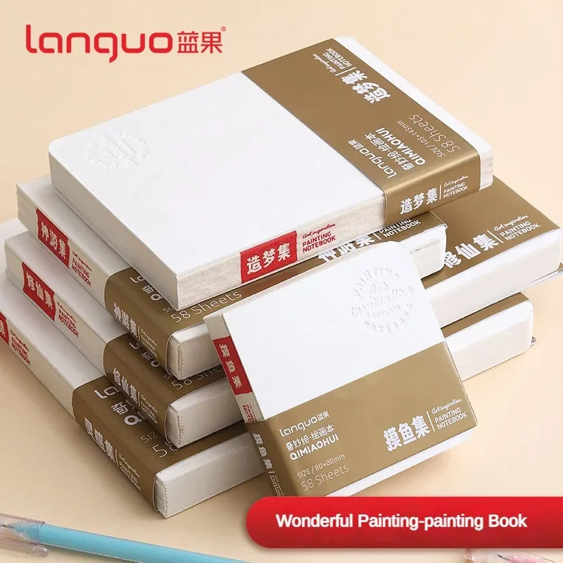 58 Sheets Borrence Drawing Notebook Sketchbook Handheld Portable Watercolor Coloring Book Oil Paint Gouache Notepad Stationery