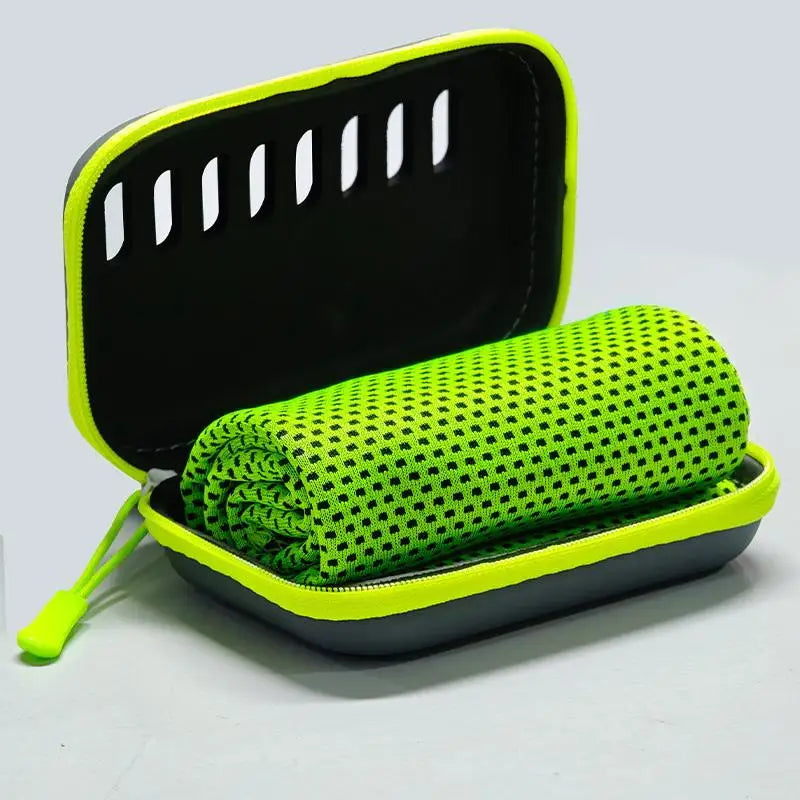 Summer Cooling Sports Towel Quick Dry Towel Portable Fitness Sweat Absorbing Towel Outdoor Workout Cooling Towel with EVA Box