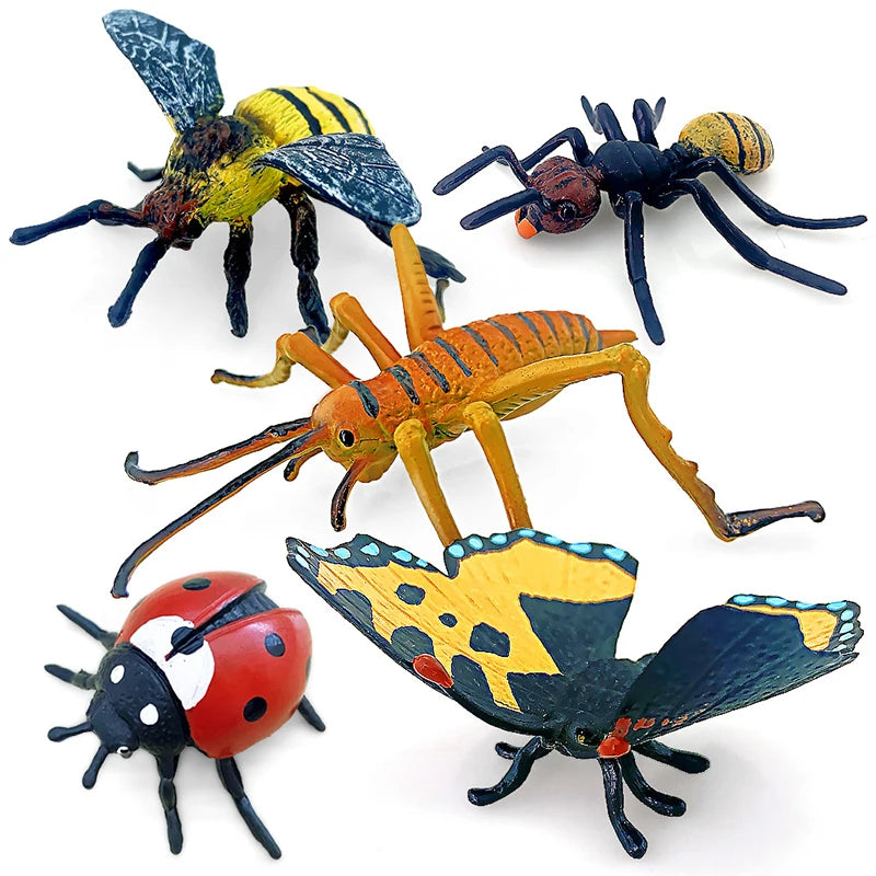 12pcs Wild Insect Animals Model Set Butterfly Scorpion Mantis Cicada Lizard Action Figures Miniature Kid Education Halloween Toy