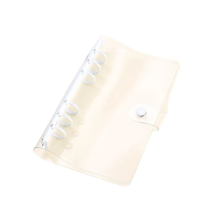 A5 A6 A7 B5 A4 Transparent Double Button Loose Leaf Binder Notebook Cover Note Book Journal Planner Office Stationery Supplies