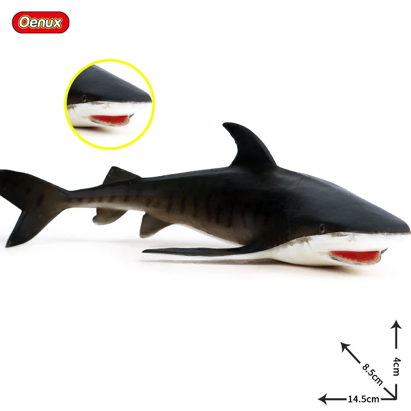 Oenux Ocean Animals Action Figures Sealife Shark Whare Megalodon Model Figurines PVC Home Decoration Kid Cognitive Education Toy