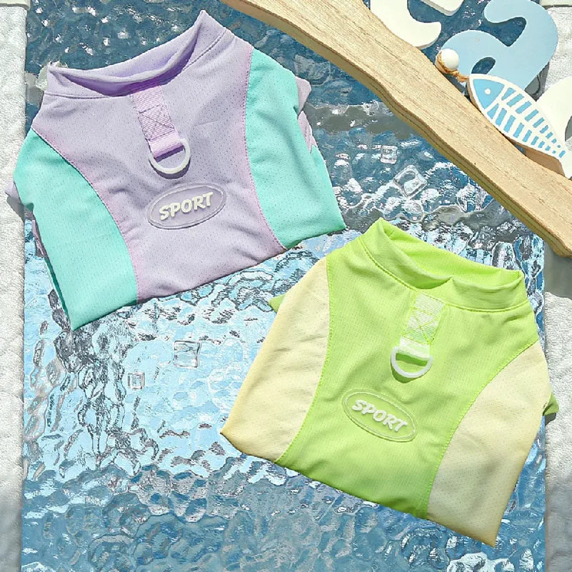 Dog Cooling Vest Shirts Breathable Cool Jacket Sun Protection Puppy Dog Cool Shirt for Outdoor Walking Training Hiking on Summer