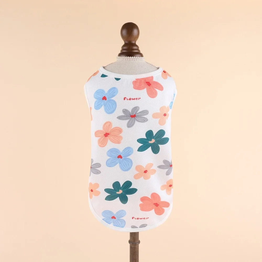 Cooling Summer Pet Dog Vest Cartoon Soft Cat Clothing Summer Casual Shirts Small Medium Large Dogs Puppy French Bulldog Clothes