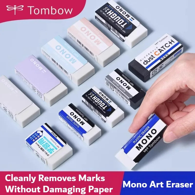 Tombow MONO Eraser,White,2B/4B.Cleanly Removes Marks Without Damaging Paper Great for school or art Premium Quality Erasers
