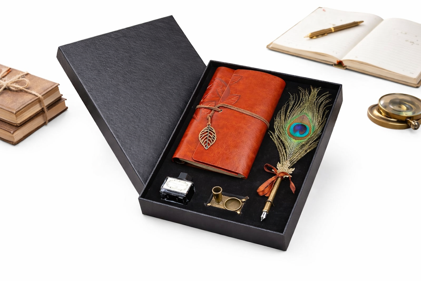 Vintage Feather Dip Pen Calligraphy Set